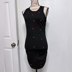 Black Dress with Red Embroidery